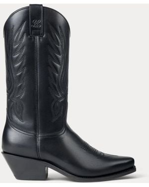 Ralph Lauren Ralph Lauren Chilton 40 Mm Vachetta Cowboy Boot - Black