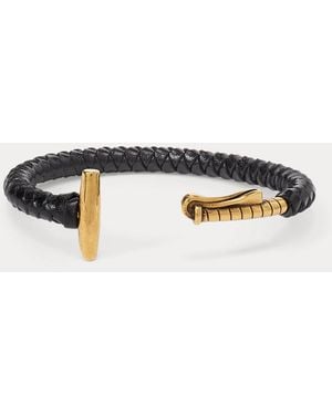 Ralph Lauren Braided Antiqued Brass Polo Mallet Cuff - Metallic