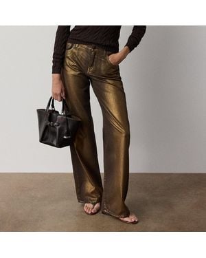 Ralph Lauren Mercer Relaxed Wide-Leg Jean - Metallic