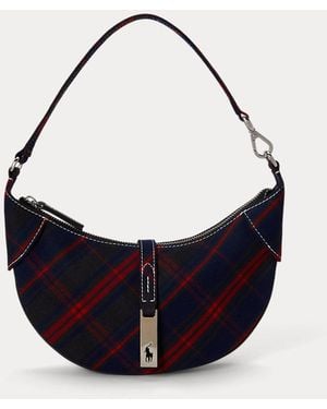 Polo Ralph Lauren Polo Id Plaid Twill Mini Shoulder Bag - Blue