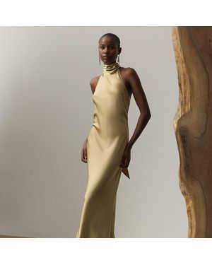 Ralph Lauren Chilton Stretch Satin Evening Dress - Natural