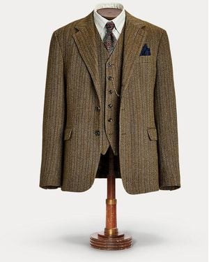 RRL Linen-Blend Herringbone Suit Jacket - Green