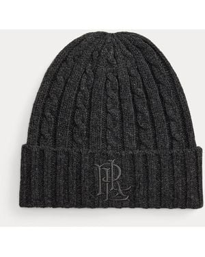 Ralph Lauren Berretto a trecce con logo ricamato - Nero