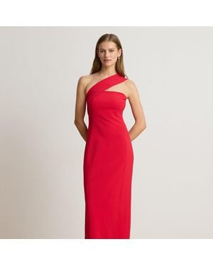 Ralph Lauren Einschultriges Abendkleid Aus Faille - Rot