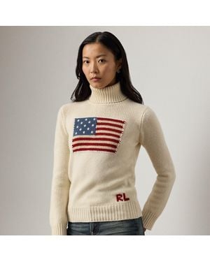 Ralph Lauren Ralph Lauren Flag Cashmere Turtleneck Jumper - Natural