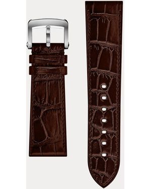 Ralph Lauren Bracelet De Montre En Alligator - Marron