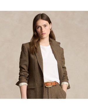 Ralph Lauren Glen Plaid Tweed Blazer - Brown