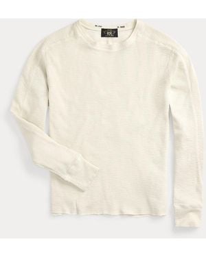 RRL Waffle-knit Crewneck Pullover - Natural