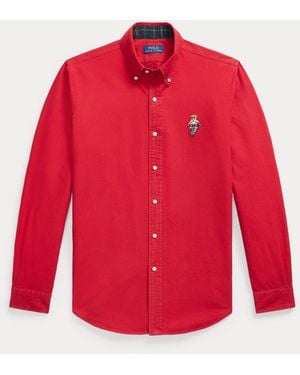 Polo Ralph Lauren Custom Fit Polo Bear Oxford Shirt - Red