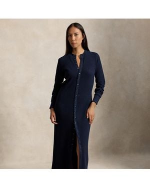 Polo Ralph Lauren Waffle-Knit Cotton Dress - Blue