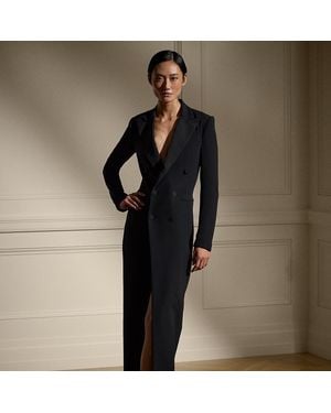 Ralph Lauren Kristian Silk Tuxedo Dress - Black