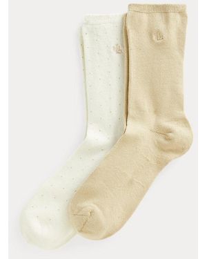 Ralph Lauren Stretch Trouser Sock 2-pack - Natural