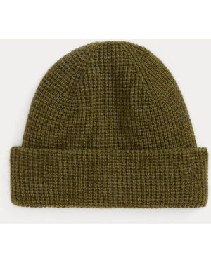 Ralph Lauren Waffle-Knit Wool-Cashmere Beanie - Green