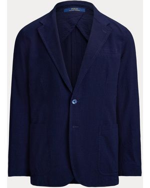 Polo Ralph Lauren Polo Soft Modern Fit Seersucker Colbert - Blauw