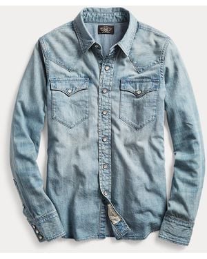 RRL Denim Western Shirt - Blue