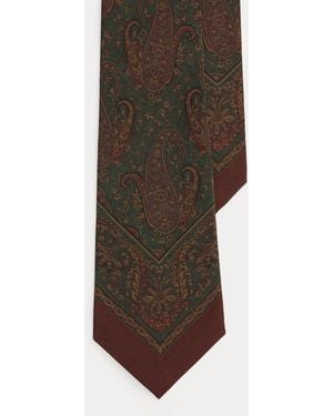 Ralph Lauren Paisley-Print Silk Crepe Tie - Brown