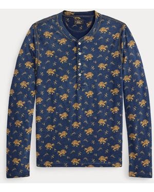 RRL Geblümtes Henley - Blau