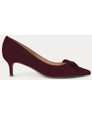 Ralph Lauren Wildlederpumps Adrienne Mit Schleife - Rot