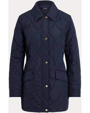 Ralph Lauren Denim-Trim Onion-Quilted Barn Jacket - Blue
