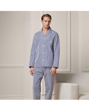 Ralph Lauren Baumwollpyjama Mit Monogramm - Blau