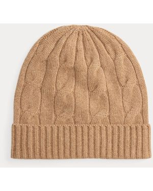 Ralph Lauren Cable-Knit Cashmere Beanie - Natural
