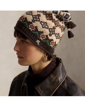 Polo Ralph Lauren Fair Isle Wool Tassel Beanie - Natural