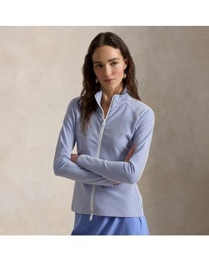 Ralph Lauren Seersucker Mockneck Zip Jacket - Blue