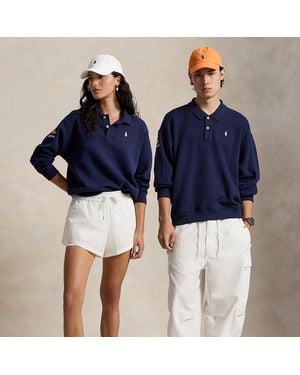 Ralph Lauren Ralph Lauren Us Open Fleece Long-Sleeve Polo Shirt - Blue