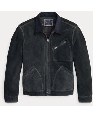 Ralph Lauren Roughout Suede Jacket - Blue