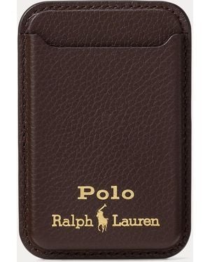 Polo Ralph Lauren Leather Card Case With Magsafe - Brown
