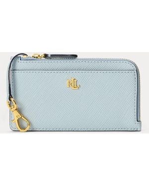 Ralph Lauren Ralph Lauren Textured Leather L-Zip Card Case - Blue