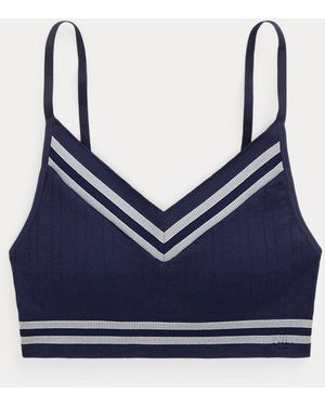 Ralph Lauren Reggiseno con scollo a V e trecce - Blu