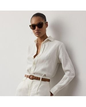 Ralph Lauren Adrien Relaxed Fit Linen Shirt - White