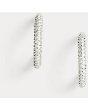 Ralph Lauren Rope-Tone Hoop Earrings - White