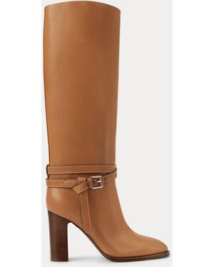 Ralph Lauren Donnely 90 Mm Calfskin Boot - Brown