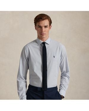 Ralph Lauren Classic Fit Plaid Stretch Poplin Shirt - Gray