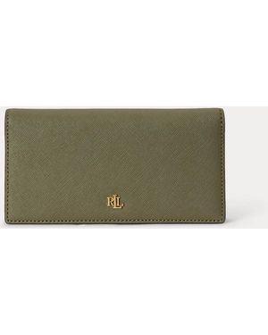Ralph Lauren Ralph Lauren Crosshatch Leather Slim Wallet - Green