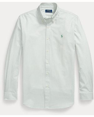 Polo Ralph Lauren Custom Fit Checked Stretch Poplin Shirt - White
