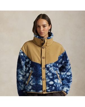 Polo Ralph Lauren Tie-Dye Hybrid Fleece-Ripstop Jacket - Blue