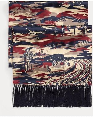 Ralph Lauren Tasseled Music-Print Silk Scarf - Multicolor