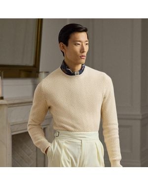 Ralph Lauren Ralph Lauren Textured Herringbone Cashmere Sweater - Natural