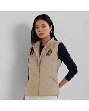 Ralph Lauren Steppweste Mit Wappenaufnäher - Natur