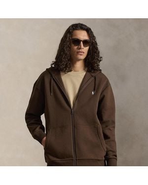 Ralph Lauren Double-Knit Full-Zip Hoodie - Brown