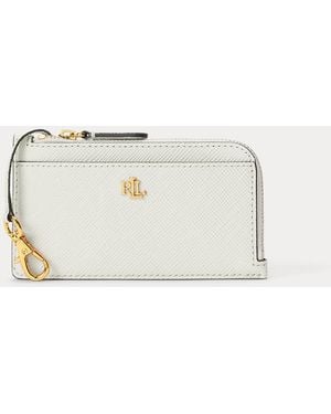 Ralph Lauren Textured Leather L-Zip Card Case - White