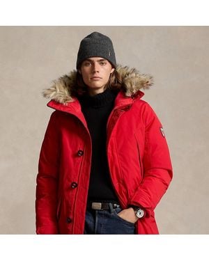 Ralph Lauren Piumino rifinito con pelliccia ecologica - Rosso