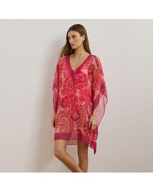 Ralph Lauren Ralph Lauren Paisley Chiffon Poncho Cover-Up - Red