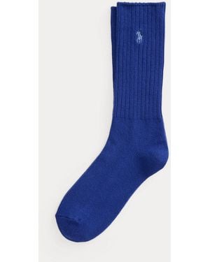 Ralph Lauren Cotton-Blend Crew Socks - Blue