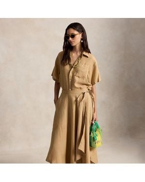Polo Ralph Lauren Linen Wrap Skirt - Green