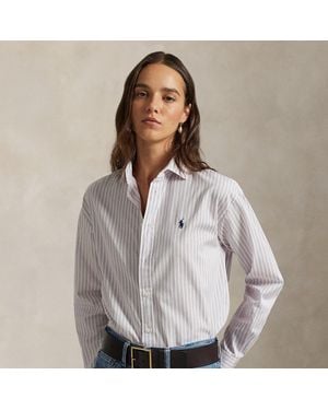 Ralph Lauren Relaxed Fit Striped Cotton Shirt - Gray