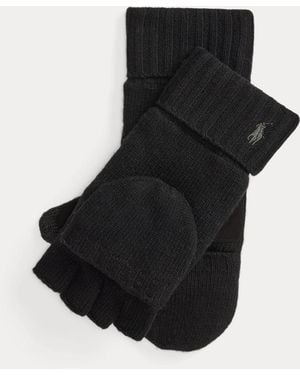 Ralph Lauren Wool-Blend Convertible Gloves - Black